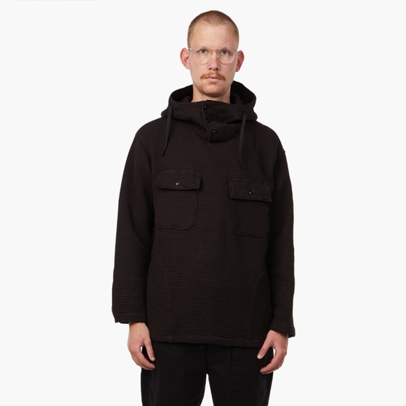 Engineered Garments New York Cotton Cagoule Shirt Black Waffle M - Picture 6 of 7